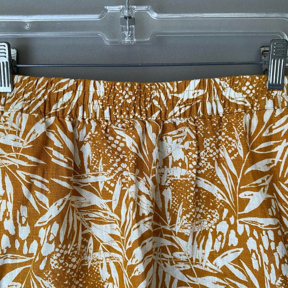 Christian Siriano sz S gold 100% linen boho‎ mini skirt - Picture 2 of 8